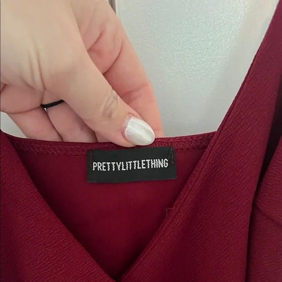 PLT Asymmetrical Burgundy Dress - Picture 2 of 3